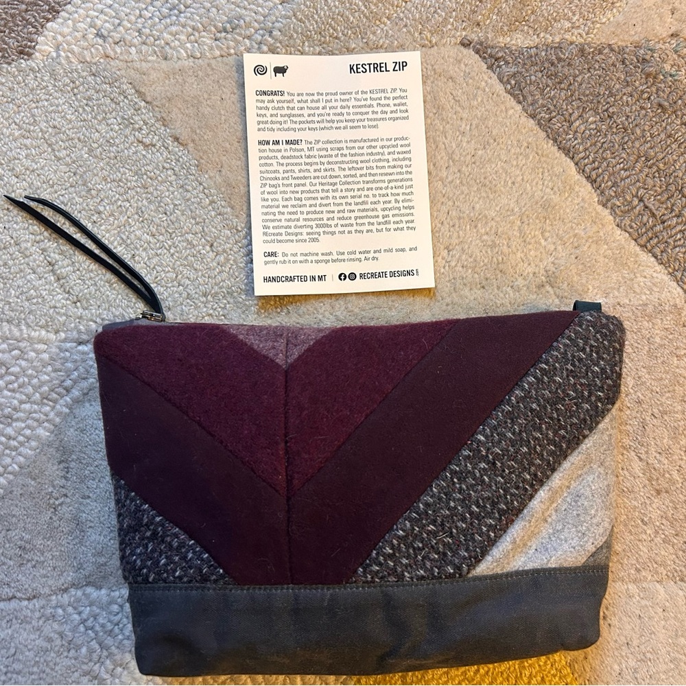 Kestrel Zip Multicolor Wool Clutch